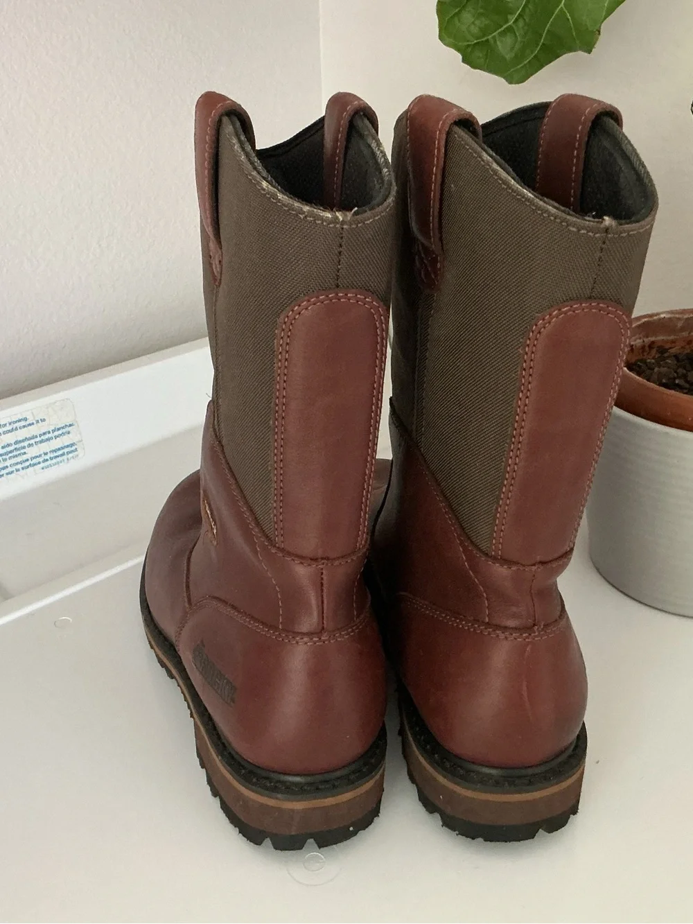 Rocky Chestnut Brown Leather Work Boot Sz 8W Worn Once
